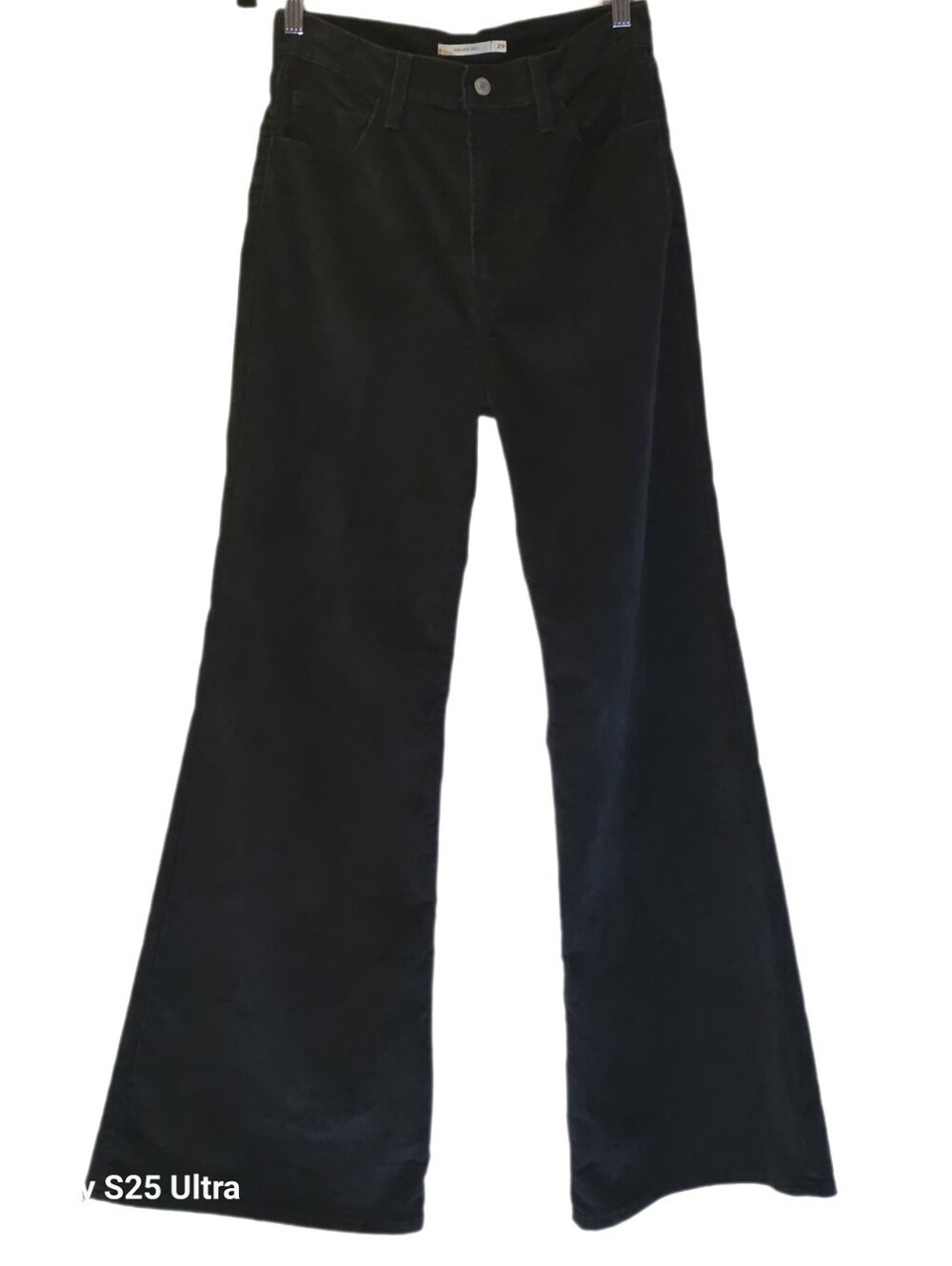 Levi's Ribcage Bell High Rise Corduroy Pants Dark Navy Blue Size 29 EUC